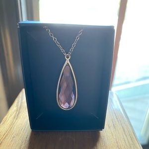Teardrop purple gem necklace